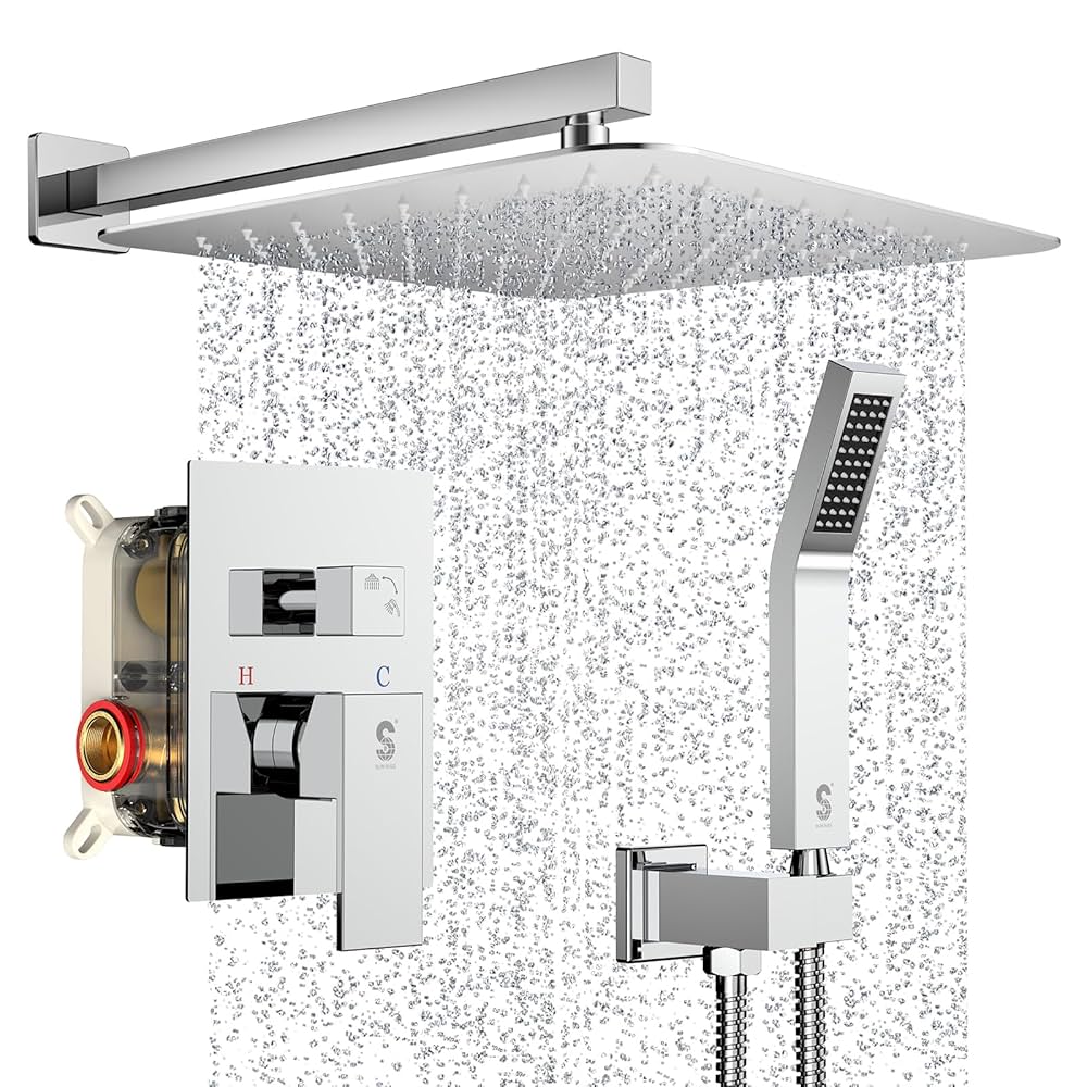 サンライズ SANRISE XL SR SUN RISE Polished Chrome Square Rainfall Shower Head and